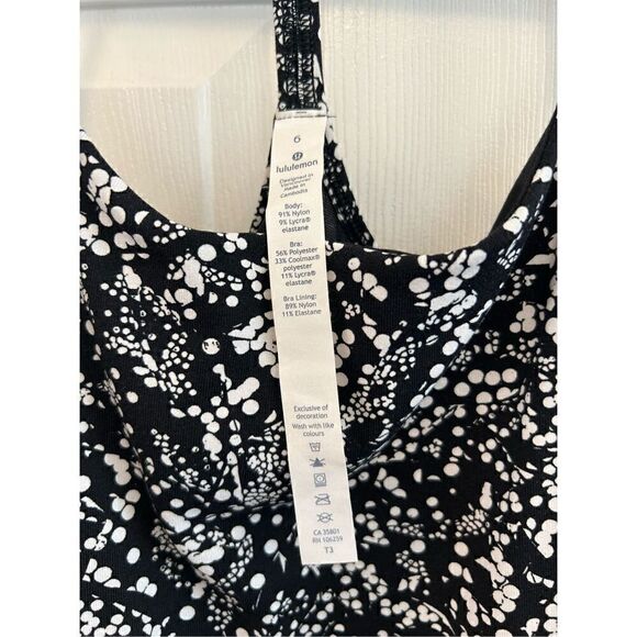 Lululemon power Y tank free spirit black white size 6 rip tag attached Luon - Picture 4 of 8